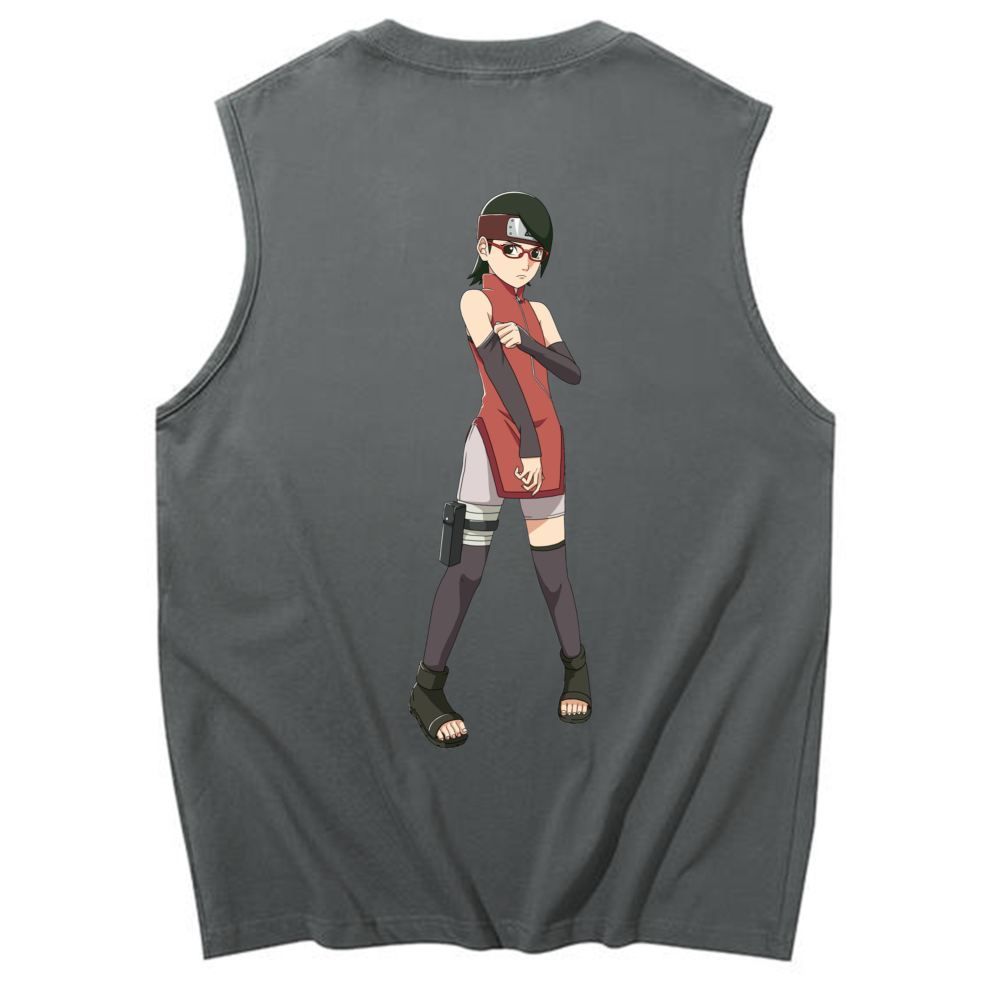 （画像用） NARUTO -ナルト- うちは サラダ Uchiha Sarada コットン100％タンクトップ（背面プリント）